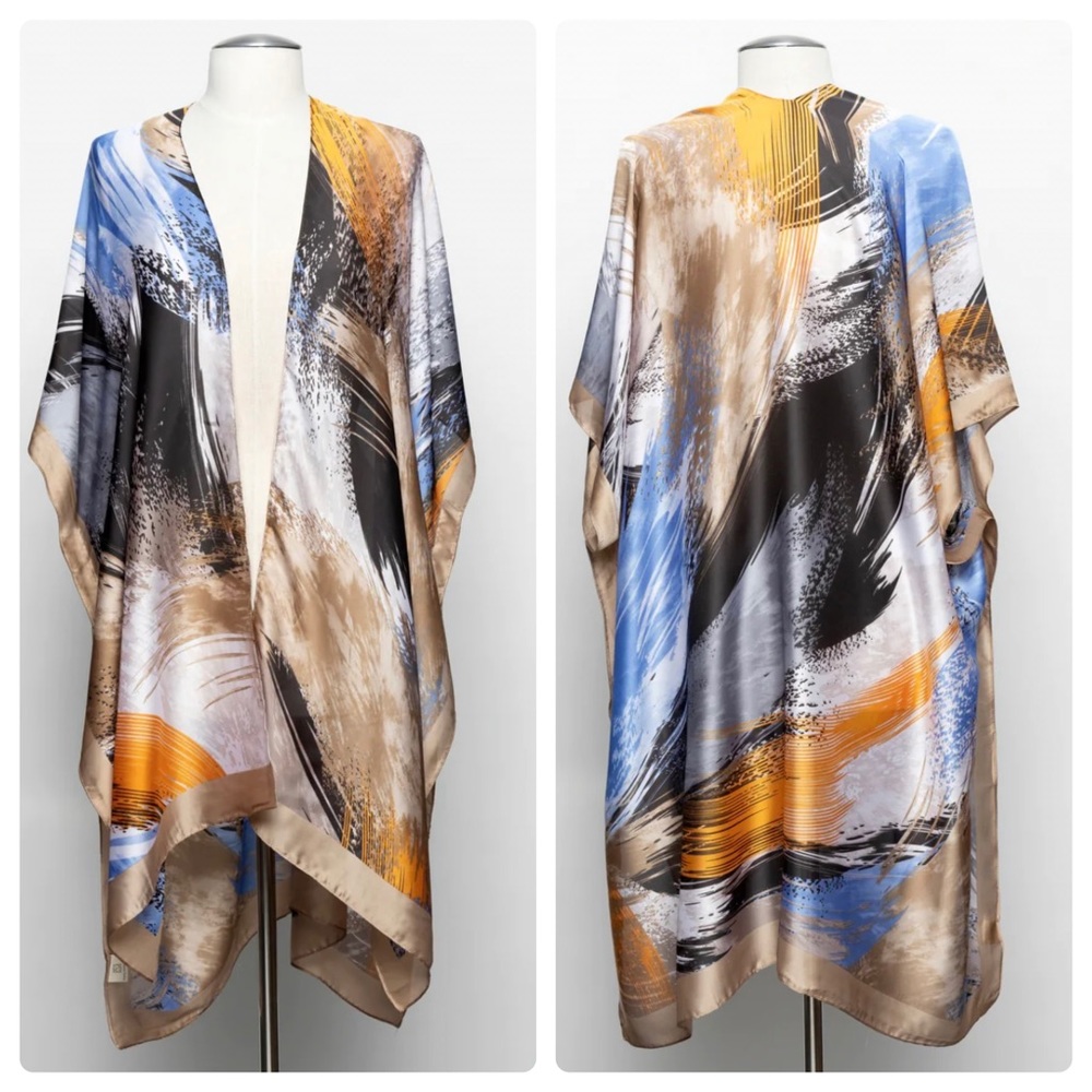 NWT PRETTY PERSUASIONS Southern Wind Women's Kimono Satin.One Size